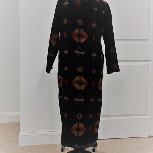 Woolrich Reversible Hooded Wool Blanket Coat Southwest Pattern Coat Women M - Picture 5 of 7